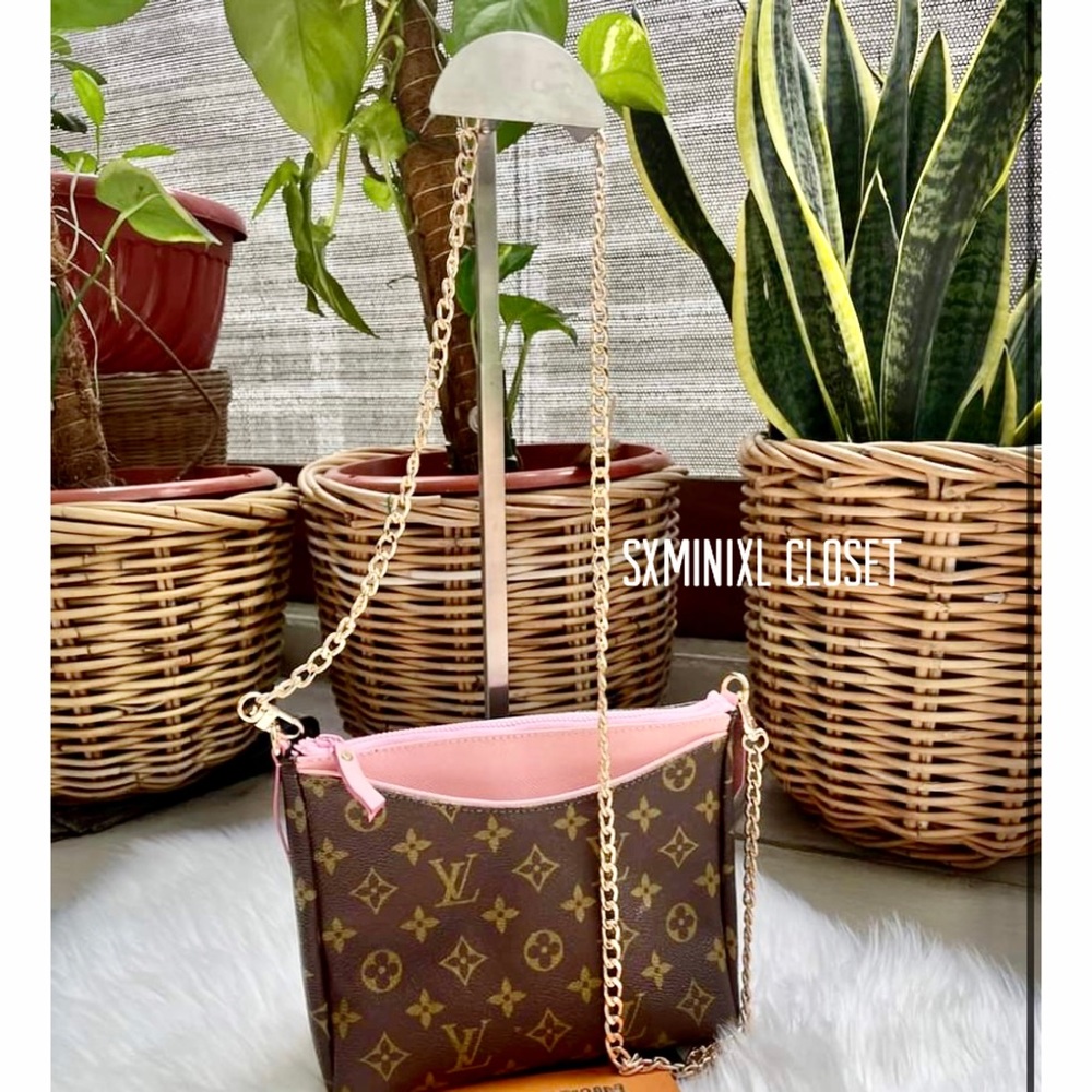 🌈🌸Customize Pallas Pochette🌸Authentic repurposed from monogram/pink leather - Picture 3 of 7